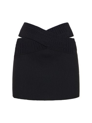 Crossed Rib Knit Viscose Mini Skirt - DION LEE - Modalova