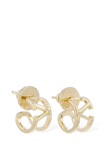 Mini V Logo Signature Hoop Earrings - VALENTINO GARAVANI - Modalova