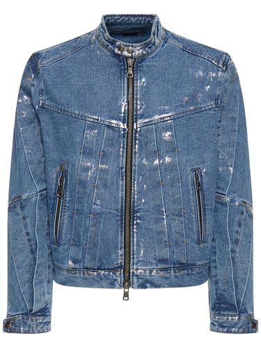 Wax Coated Denim Motorcycle Jacket - ANDERSSON BELL - Modalova