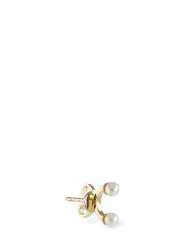 Dots 18kt Gold & Pearl Mono Earring - DELFINA DELETTREZ - Modalova