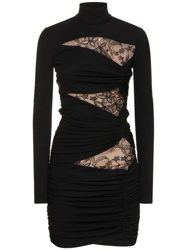 Viscose Jersey Mini Dress W/lace Inserts - GIAMBATTISTA VALLI - Modalova