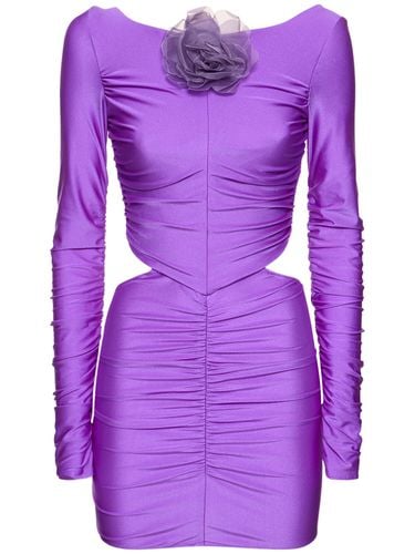 Shiny Stretch Jersey Mini Dress - GIUSEPPE DI MORABITO - Modalova