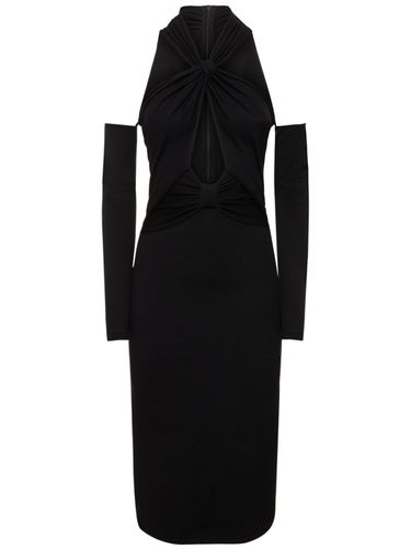 Twist Neck Knit Viscose Midi Dress - GIAMBATTISTA VALLI - Modalova