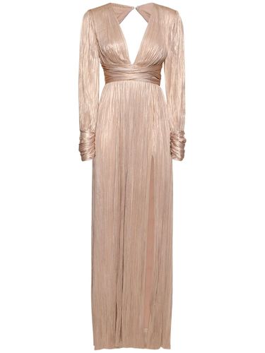 Smaranda Foiled Silk Tulle Long Dress - MARIA LUCIA HOHAN - Modalova