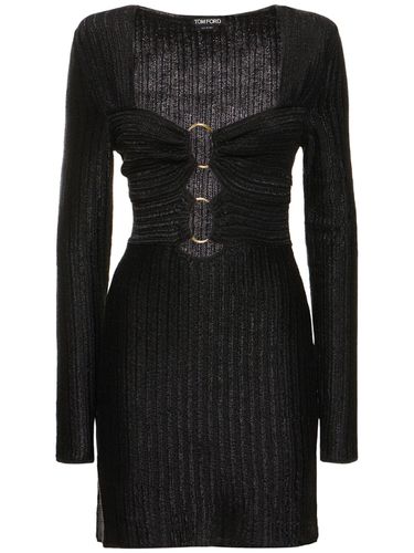 Lurex Cotton & Wool Knit Mini Dress - TOM FORD - Modalova