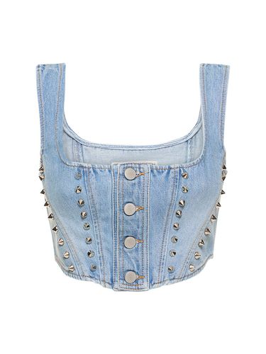 Studded Denim Crop Corset - ALESSANDRA RICH - Modalova