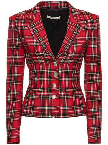 Tartan Wool Jacket - ALESSANDRA RICH - Modalova