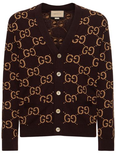 Gg Wool Knit Cardigan - GUCCI - Modalova