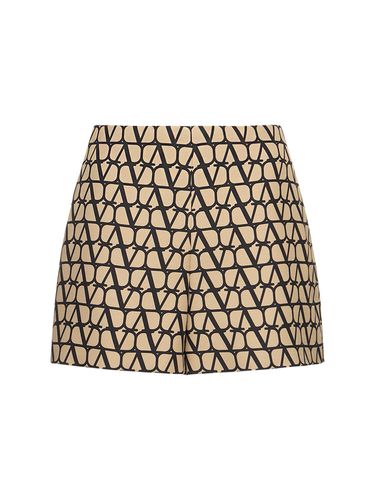 Jacquard Logo High Waist Shorts - VALENTINO - Modalova