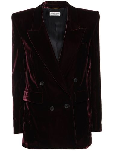 Double Breast Viscose Blend Blazer - SAINT LAURENT - Modalova