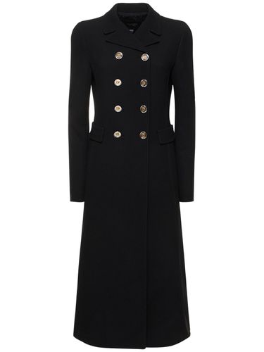 Wool Crepe Double Breast Long Coat - GIAMBATTISTA VALLI - Modalova