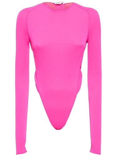 Jersey Crewneck Crisscross Bodysuit - ALESSANDRO VIGILANTE - Modalova