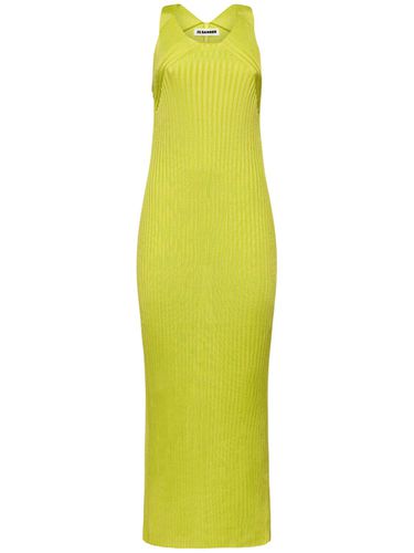 Superfine Ribbed Viscose Midi Dress - JIL SANDER - Modalova