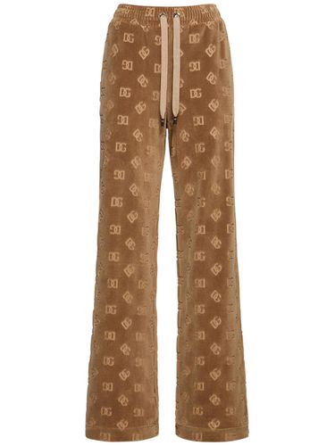 Pantaloni In Ciniglia Monogram - DOLCE & GABBANA - Modalova