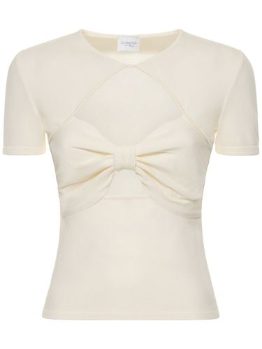 Crop-top Aus Viskosejersey Mit Schleife - GIAMBATTISTA VALLI - Modalova