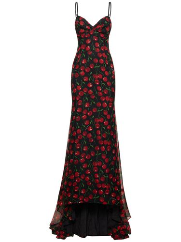 Cherry Printed Silk Chiffon Gown - DOLCE & GABBANA - Modalova