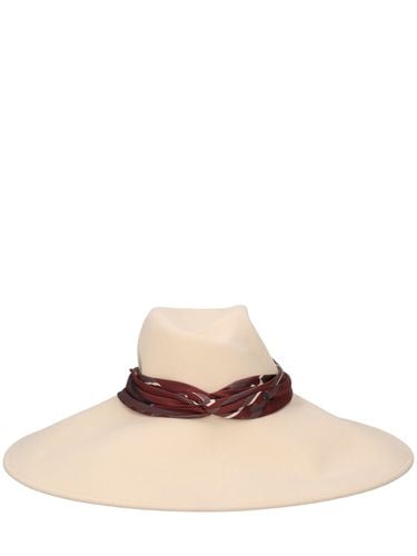 Big Virginie Wool Hat W/ Silk Hatband - MAISON MICHEL - Modalova