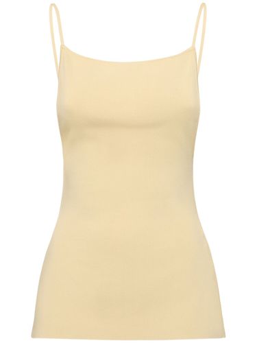 Ribbed Stretch Viscose & Nylon Top - WEWOREWHAT - Modalova