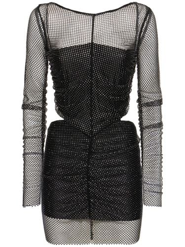 Embroidered Mesh Mini Dress - GIUSEPPE DI MORABITO - Modalova