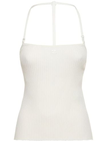 Strap Rib Knit Viscose Blend Tank Top - COURREGES - Modalova