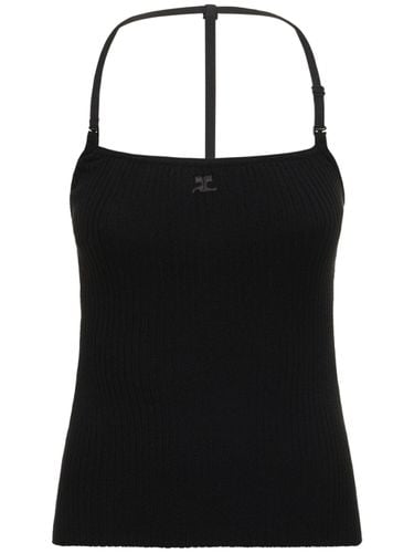 Strap Rib Knit Viscose Blend Tank Top - COURREGES - Modalova