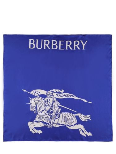 Bufanda De Seda Con Logo Estampado - BURBERRY - Modalova