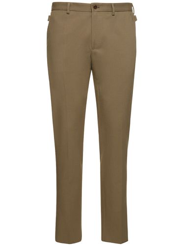 Pantalones De Gabardina De Algodón Stretch - DOLCE & GABBANA - Modalova