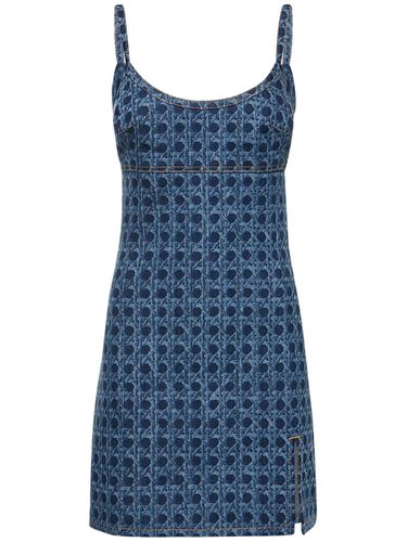 Printed Logo Denim Mini Dress - GIAMBATTISTA VALLI - Modalova