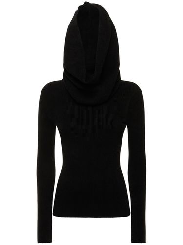 Velvet Knit Sweater W/hood - ALEXANDRE VAUTHIER - Modalova