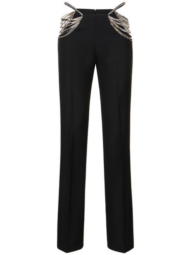 Straight Wool Pants W/ Chain Details - STELLA MCCARTNEY - Modalova