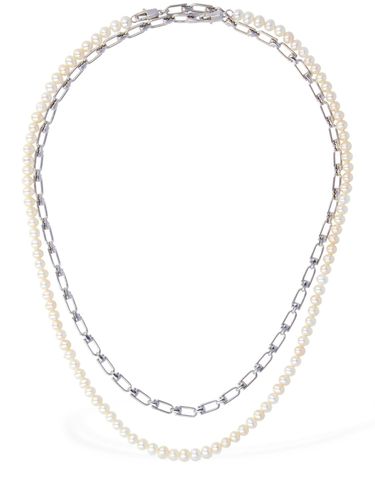 Chain & Pearl Double Reine Necklace - EÉRA - Modalova