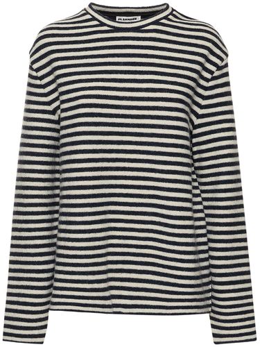 Striped Compact Wool Knit Sweater - JIL SANDER - Modalova