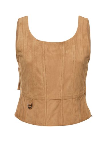 Syra Suede Corset Top - SAKS POTTS - Modalova