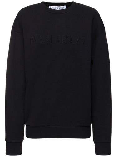 Logo Embroidery Cotton Jersey Sweatshirt - JW ANDERSON - Modalova