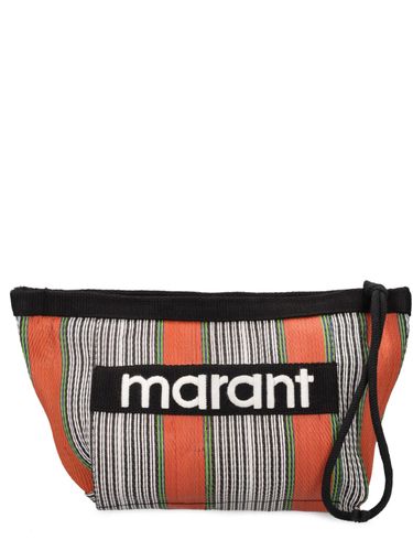 Powden Striped Nylon Clutch - ISABEL MARANT - Modalova