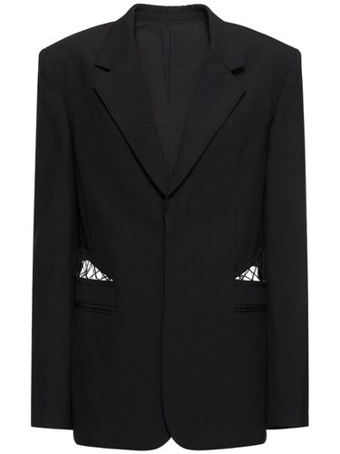 Single Breasted Wool Interlock Jacket - DION LEE - Modalova