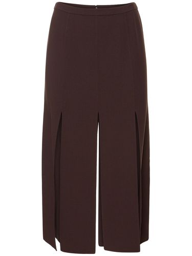 Stretch Wool Crepe Panel Midi Skirt - MICHAEL KORS COLLECTION - Modalova