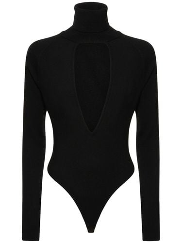 Turtleneck Cutout Wool Bodysuit - ALESSANDRO VIGILANTE - Modalova