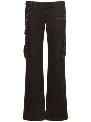 Elias Cotton Denim Low Rise Wide Pants - MIAOU - Modalova