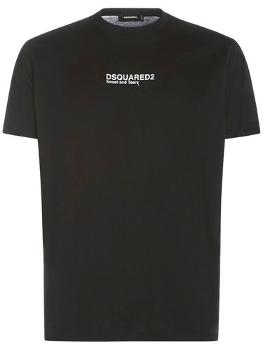 Logo Printed Cotton Jersey T-shirt - DSQUARED2 - Modalova