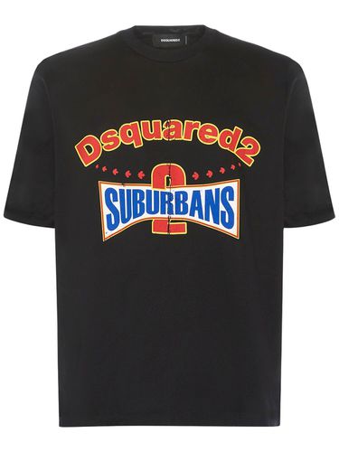 Logo Printed Cotton T-shirt - DSQUARED2 - Modalova