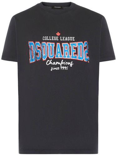 Logo Printed Cotton T-shirt - DSQUARED2 - Modalova