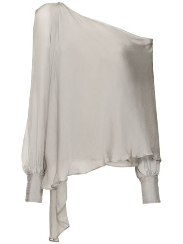 The Mirabel Asymmetric Silk Top - INTERIOR - Modalova