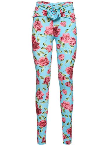 Jersey Printed Leggings W/rose - MAGDA BUTRYM - Modalova