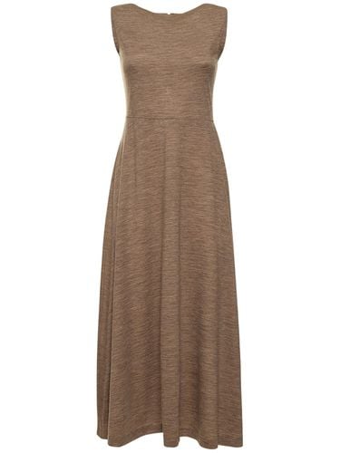 Jersey Boat Neck Wool Midi Dress - TOTEME - Modalova