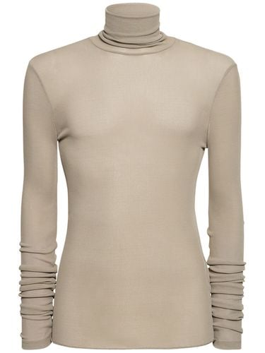 Viscose Blend Turtleneck Top - AMI PARIS - Modalova