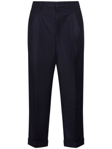 Pinstriped Cropped Pants - AMI PARIS - Modalova