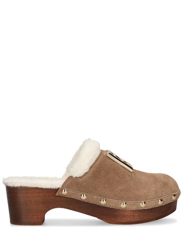 Mm Hohe Wildleder-clogs Mit Logo - DOLCE & GABBANA - Modalova