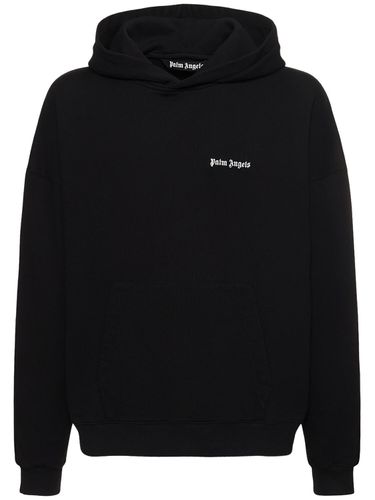 Logo Embroidered Cotton Hoodie - PALM ANGELS - Modalova