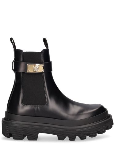 Mm Brushed Leather Ankle Boots - DOLCE & GABBANA - Modalova